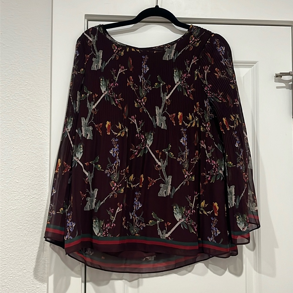 Max Studio pleated floral top